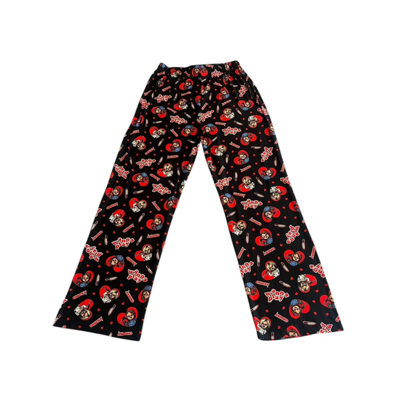 Chucky Pajama Lounge Pants Mens Size Small Black Red - Picture 10 of 10